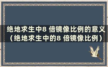 绝地求生中8 倍镜像比例的意义（绝地求生中的8 倍镜像比例）